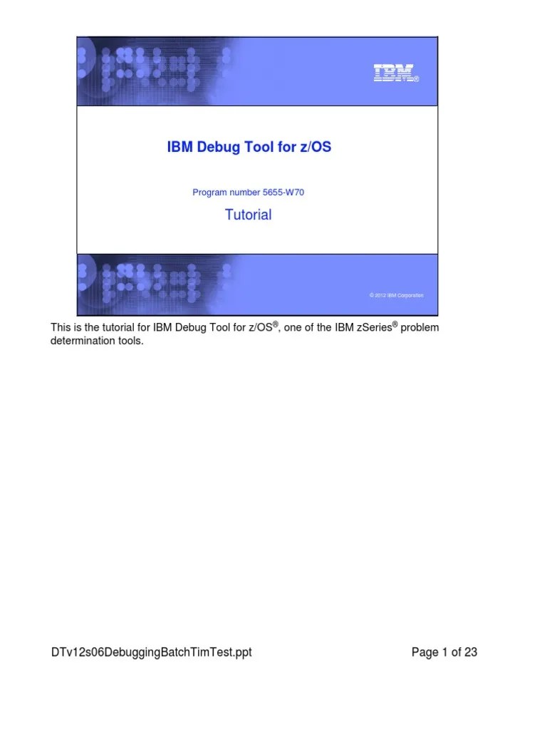 IBM Debug Tools ZOS | PDF | Computer Programming | Computer Architecture