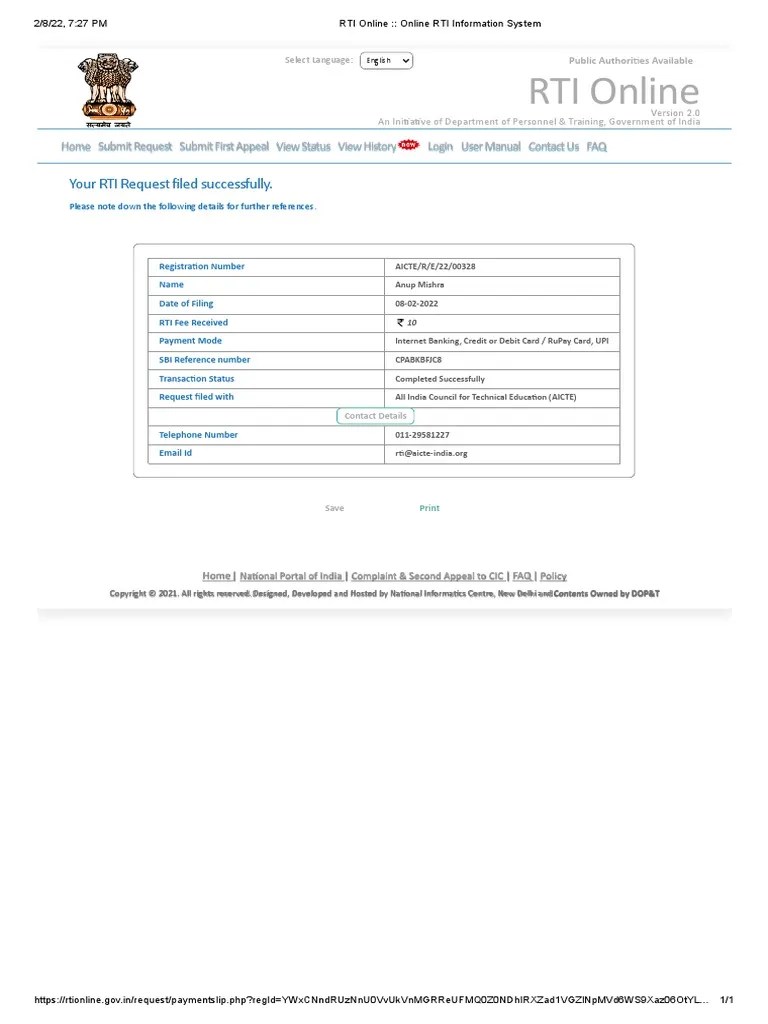 RTI Online - Online RTI Information System | Download Free PDF ...