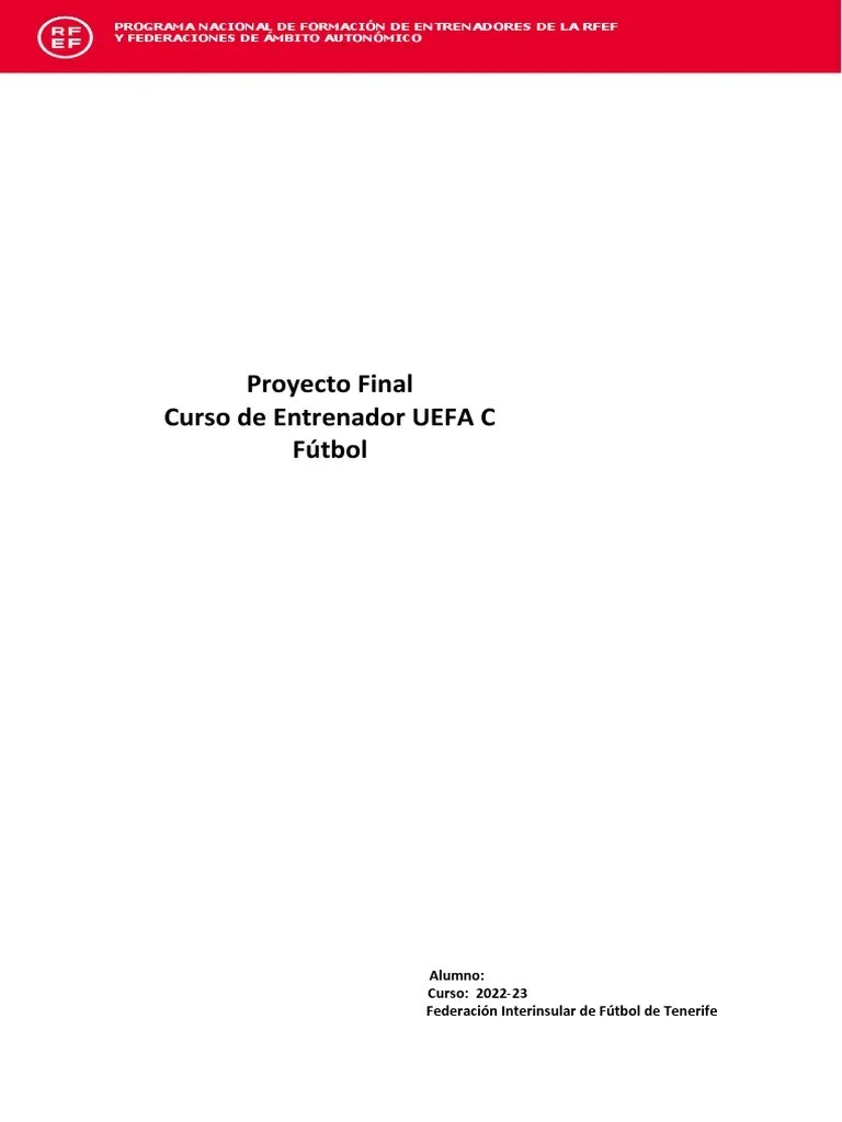 Proyecto Final UEFA C Fútbol (Plantillaa) | PDF | Asociación De Futbol