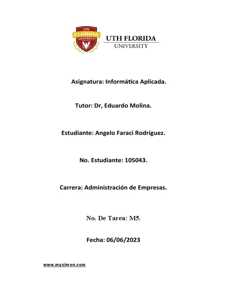 Tarea 5, Informatica Aplicada | PDF