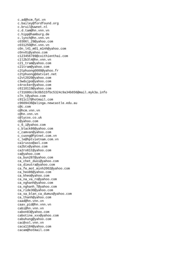 Email Nguoi Tren 30 Tuoi Van C | PDF