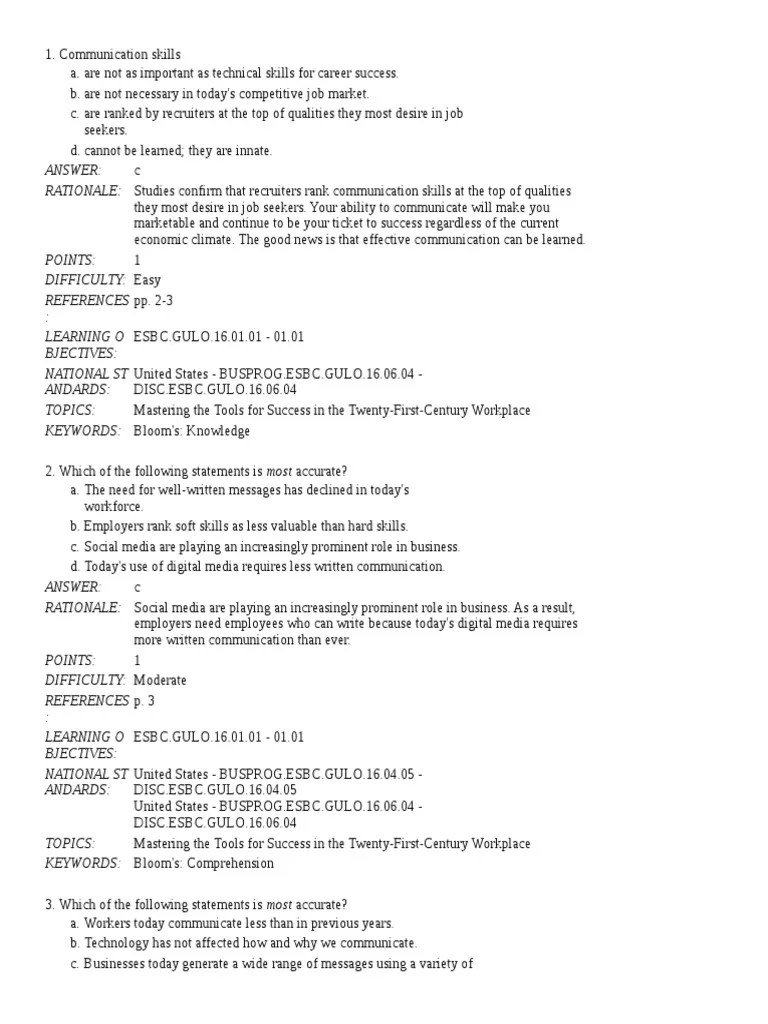 Chapter001 Communicating In The Digital Age Workplace | PDF