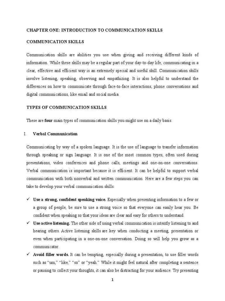 Communication Skills | PDF