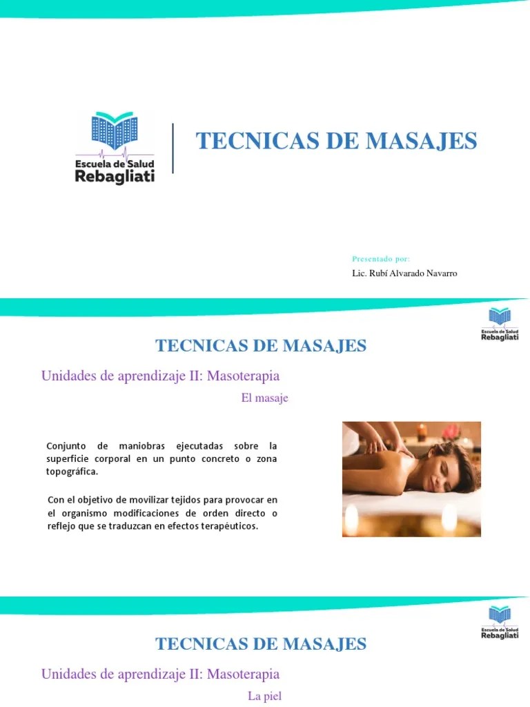 Tecnicas De Masaje | PDF | Masaje | Piel