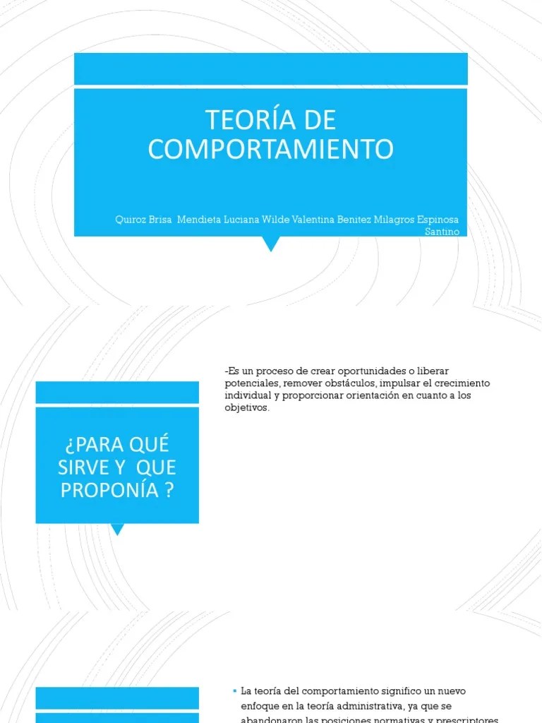 Teoria Del Comportamiento | PDF