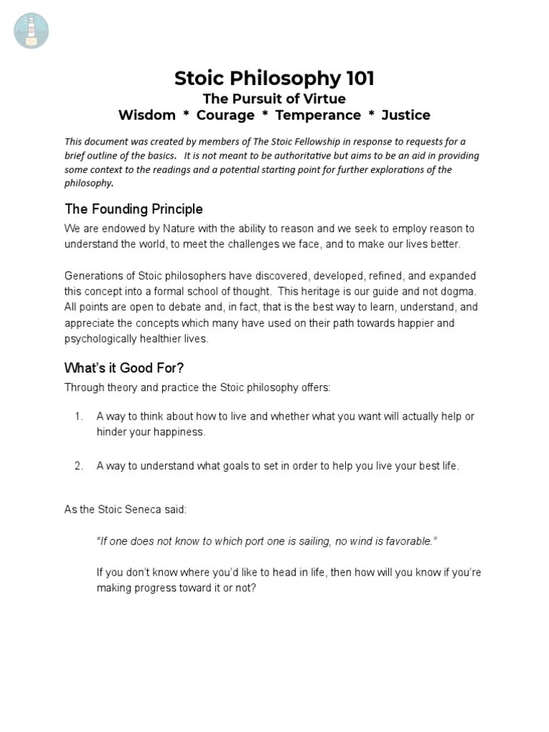 Stoicism 101 | PDF | Stoicism | Philosophical Theories