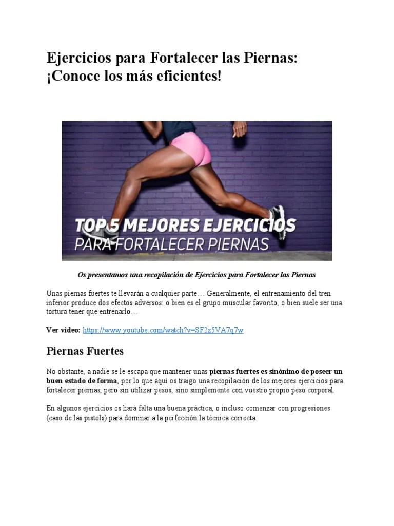 Ejercicios Para Fortalecer Las Piernas - Conoce Los Más Eficientes | PDF | Medicina CLINICA