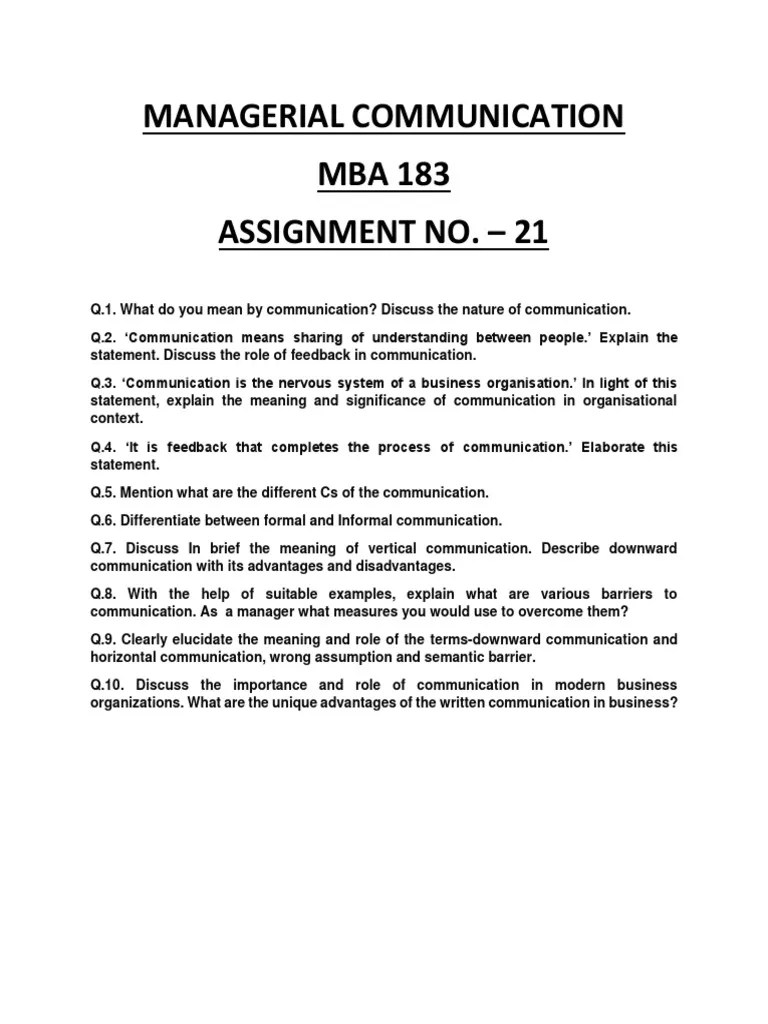 Managerial Communication | PDF