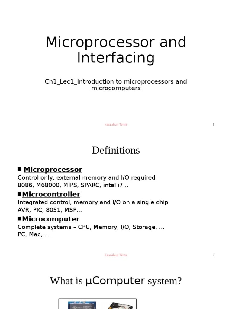 Ch1 - Lec1 - Introduction To Microprocessors And Microcomputers | PDF ...