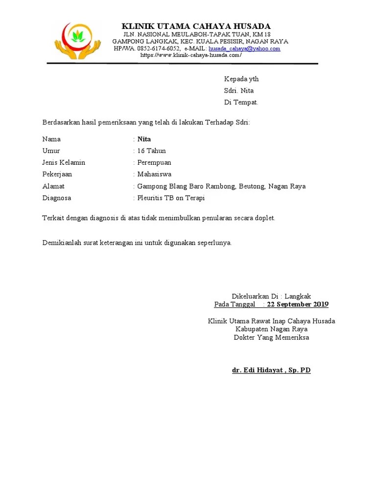 Surat Keterangan Sakit | PDF