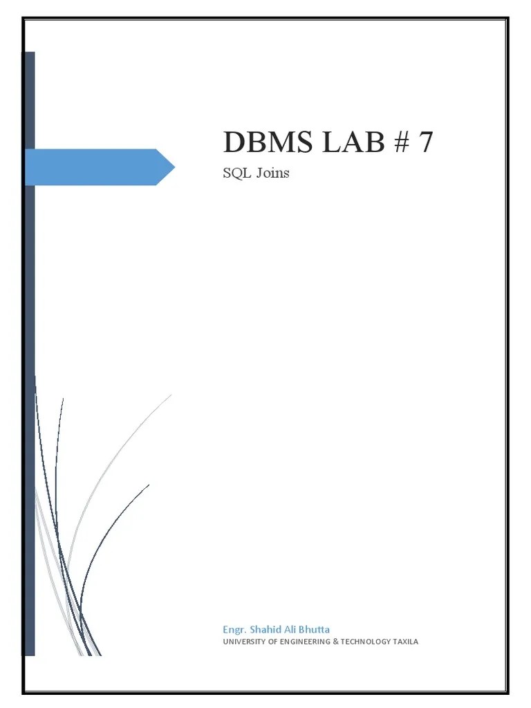 DBMS Lab # 7 Joins | PDF