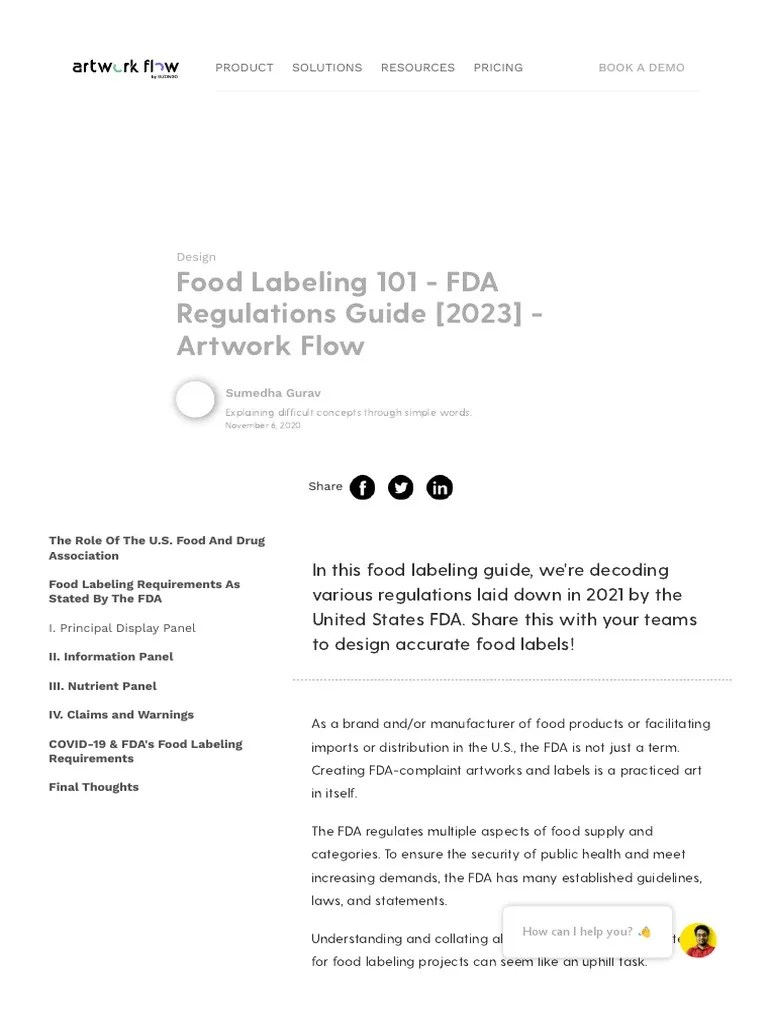 Food Labeling 101 - FDA Regulations Guide (2023) | PDF