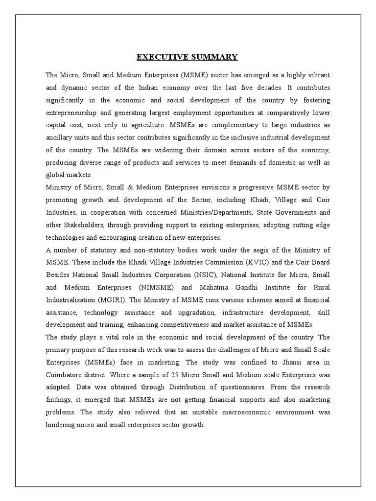 Msme | PDF | Small And Medium Sized Enterprises | Organizational Structure