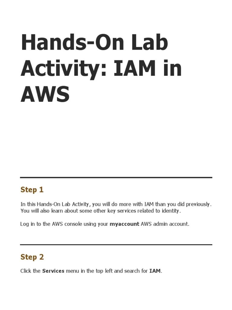 Hands+on+Lab+Activity+ +IAM+in+AWS | PDF
