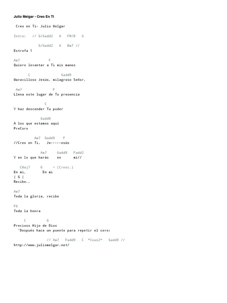 Julio Melgar - Creo En Ti | PDF