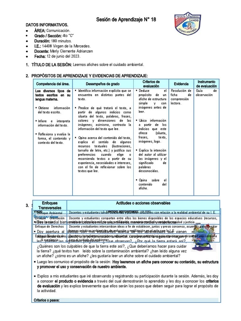 Sesión 18 Com.-Leemos Afiches Sobre El Cuidado Ambiental | PDF ...