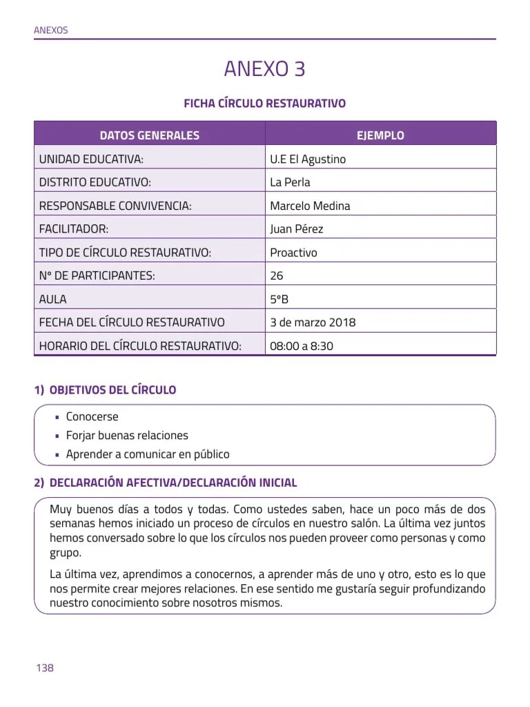 Ficha Circulo Restaurativo | PDF