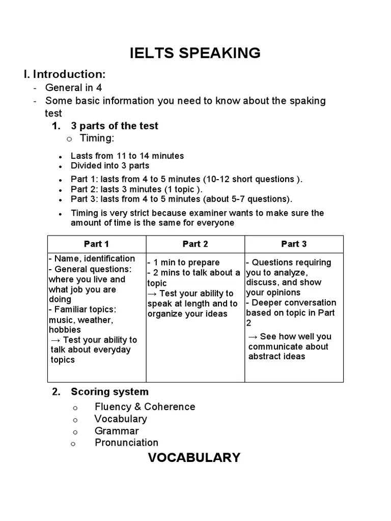 Ielts Speaking | PDF | Nursing | Cognition