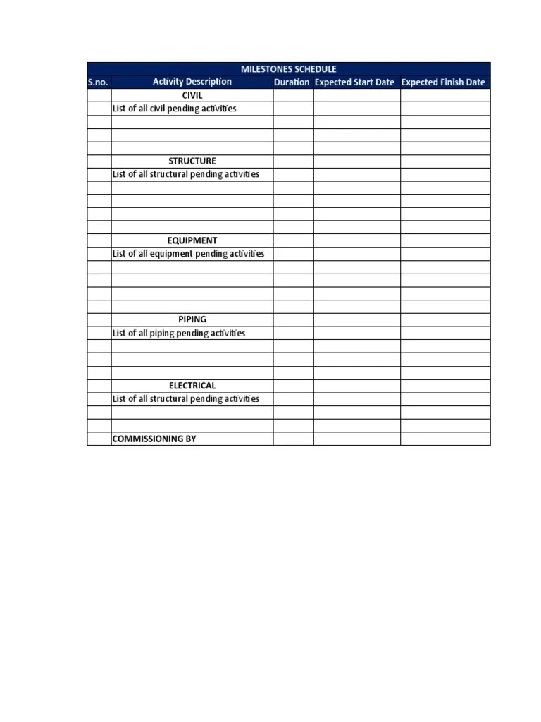 Schedule template