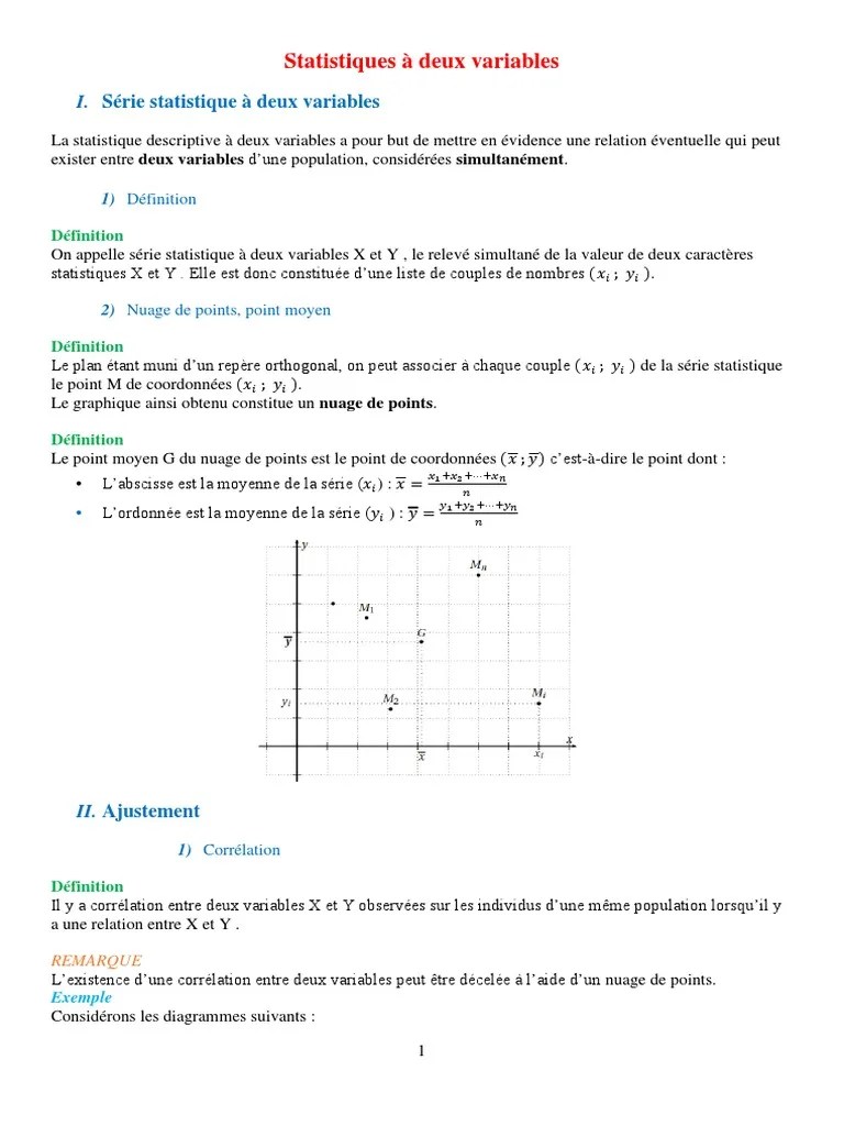 Cours 3 Statistiques 2 Variables | PDF