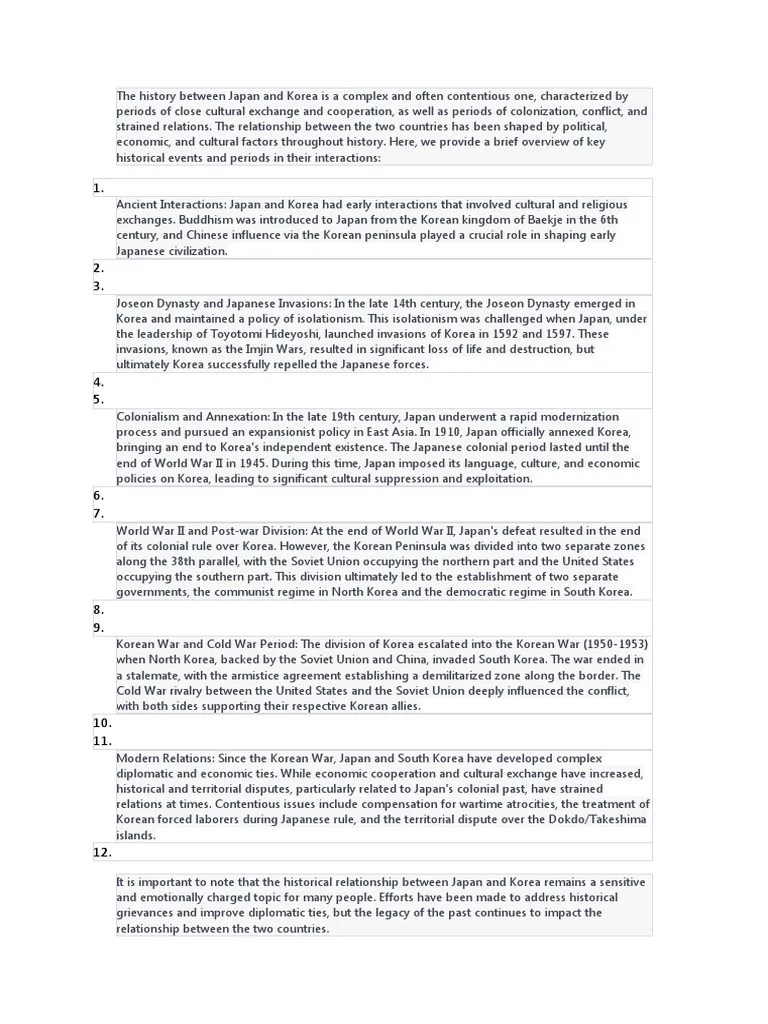 The History Between Japan And Korea Is A Complex A | PDF | Korea ...
