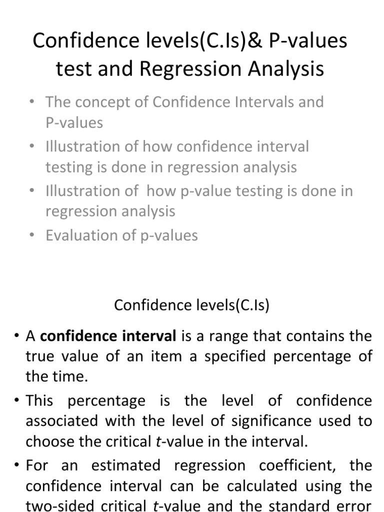 Confidence Levels | PDF | P Value | Statistical Significance