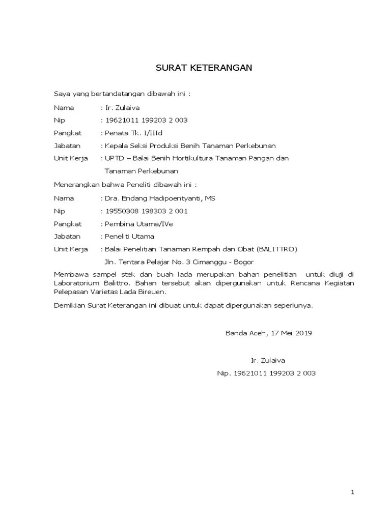 Surat Keterangan | PDF