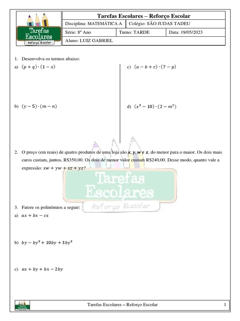 Matemática A - Frações Algébricas | PDF