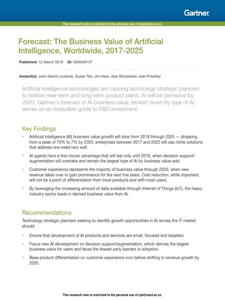 Forecasting Business Value Of AI - 2025 | PDF | Artificial Intelligence | Intelligence (AI ...