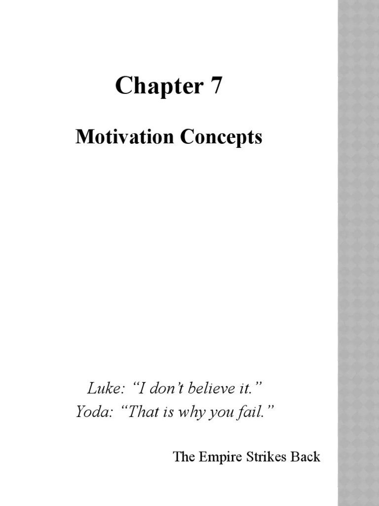 OB Chapter 7 Motivation Concepts | PDF