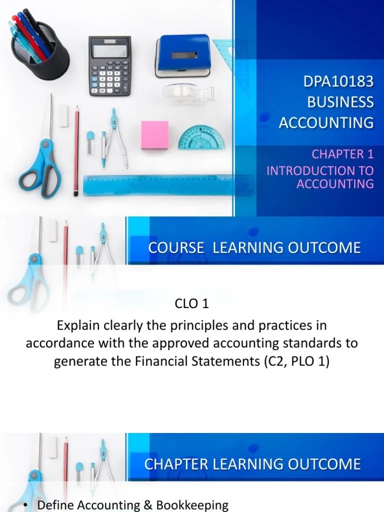 Chapter 1 Introduction To Accounting | PDF | Accounting | Historical Cost