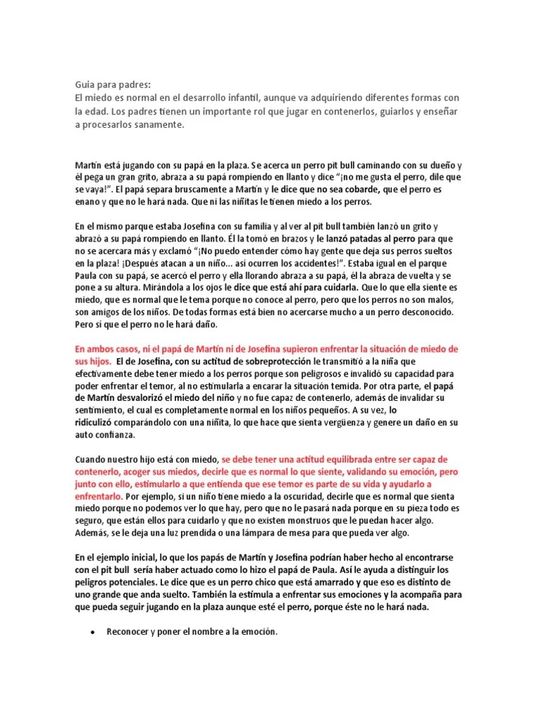 Guia Para Padres | PDF | Temor | Las Emociones