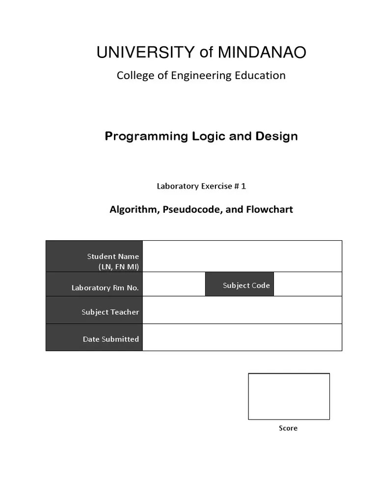 Laboratory1 - Algorithm Pseudocode Flowchart | PDF