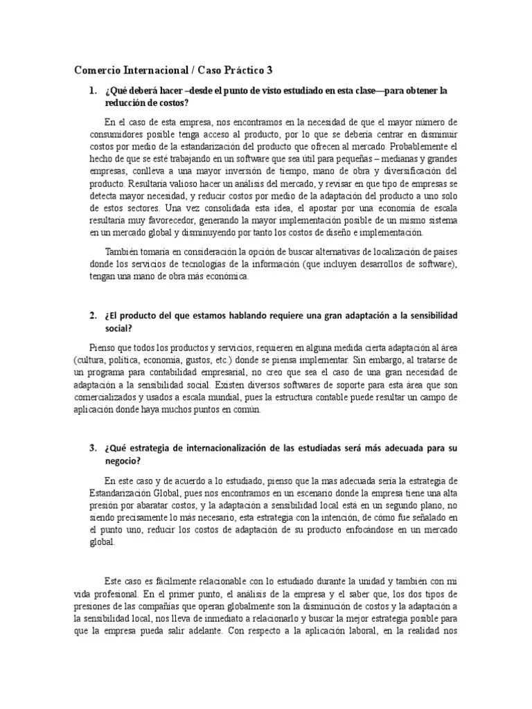 Caso Práctico 3 Comercio Internacional | PDF | Software | Mercado (economía)