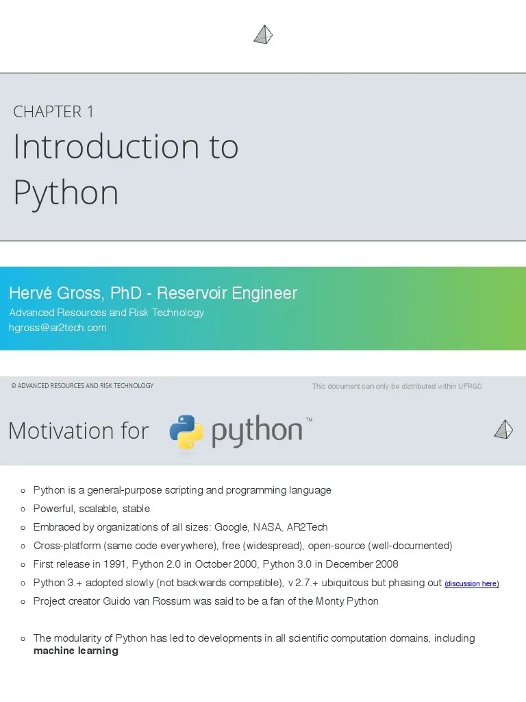 1 - Introduction To Python | PDF | Python (Programming Language ...