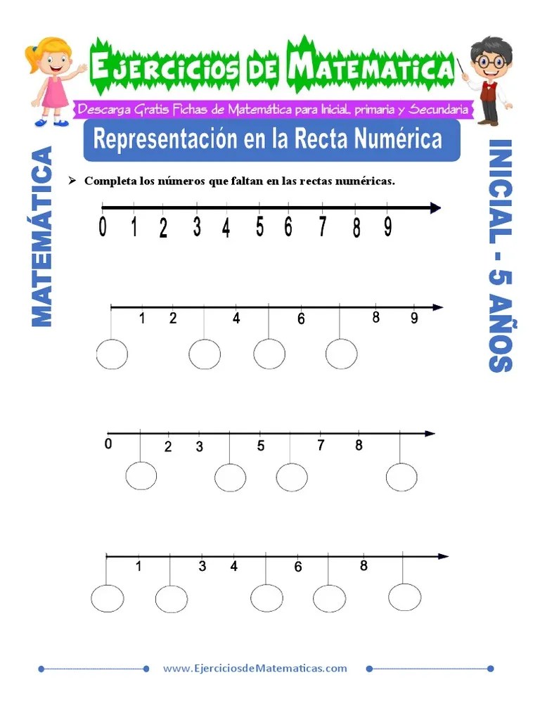 Ejercicios De Representación En La Recta Numérica Para Niños De 5 Años | PDF