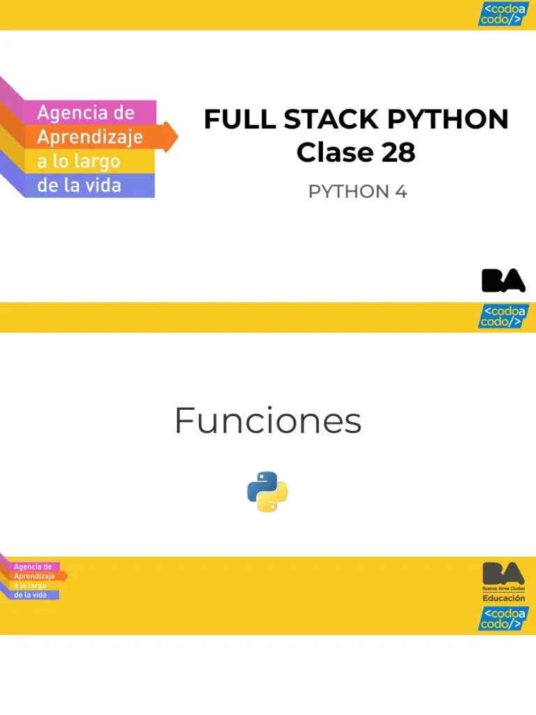 Clase 28. Python 4 | PDF | Python (lenguaje De Programación) | Parámetro (programación De ...