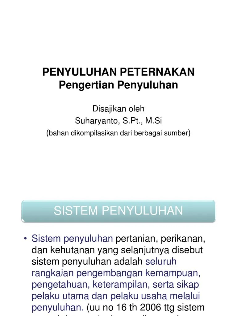 002 Pengertian Penyuluhan | PDF