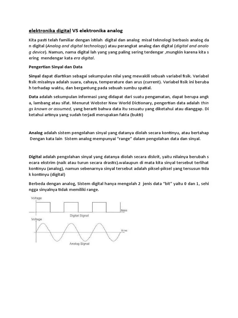 Elektronika Digital VS Elektronika Analog | PDF