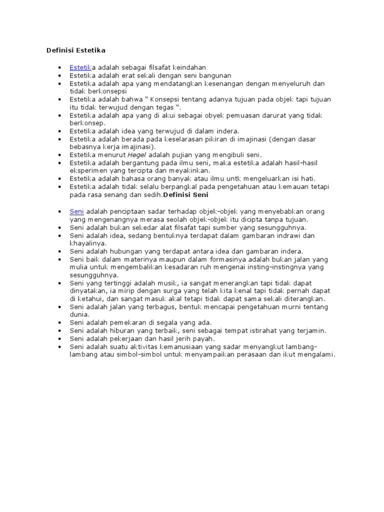 Definisi Estetika