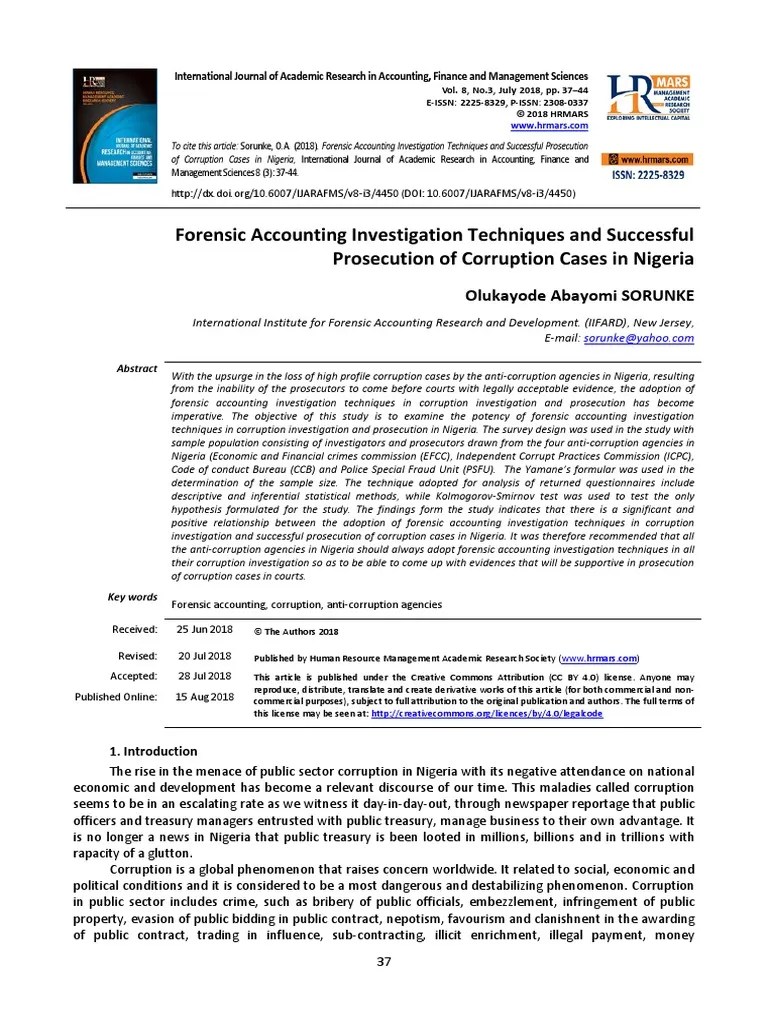 Forensic Accounting Investigation Techniques And S | PDF | Political Corruption | Accounting