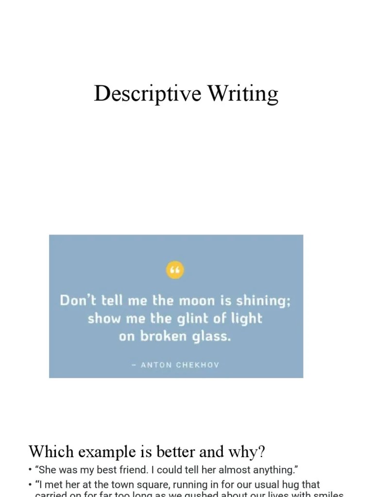 Descriptive Writing | PDF