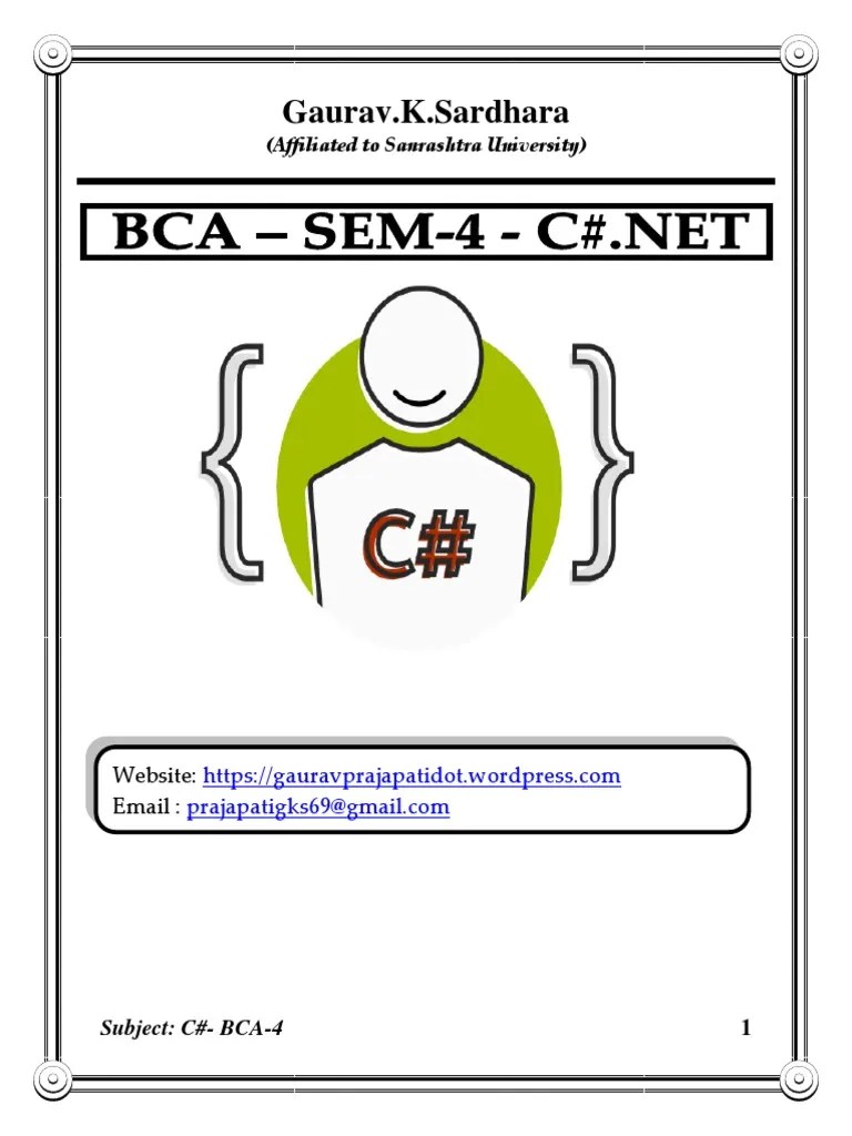 C Sharp Full Material | PDF | C Sharp (Programming Language) | Control Flow