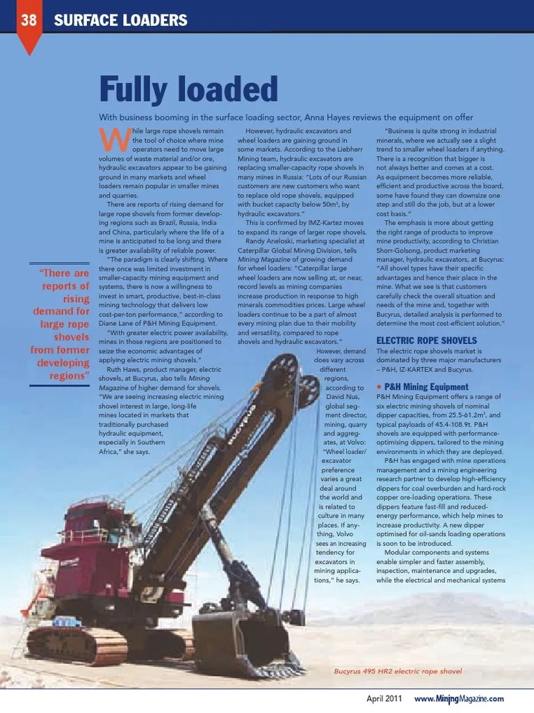 MiningMagazine Surface Loaders Fully Loaded-2011 | PDF
