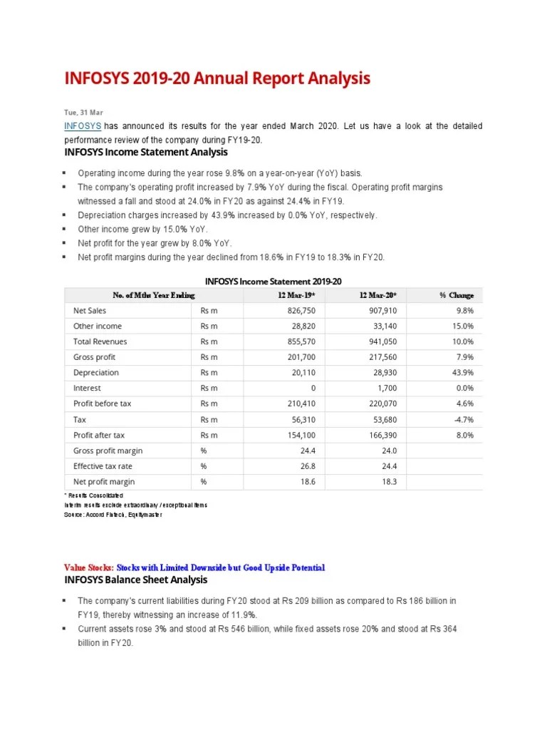 Infosys Report | PDF | Return On Equity | Balance Sheet
