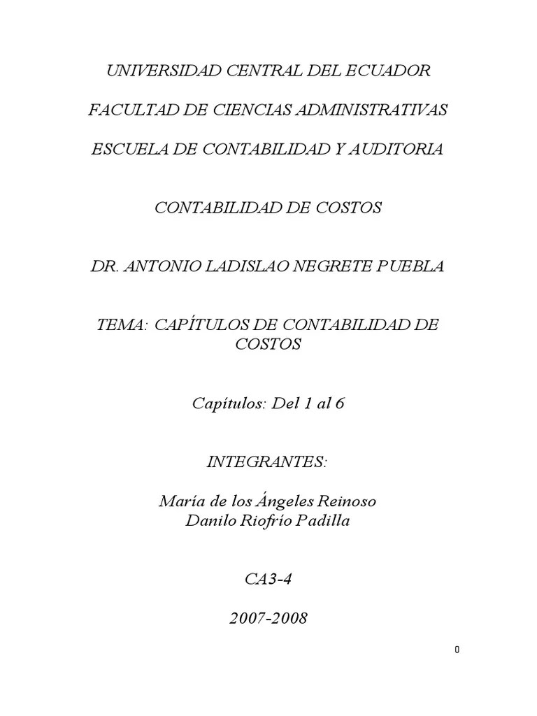 Contabilidad De Costos Ejercicios | PDF | Contabilidad | Costo