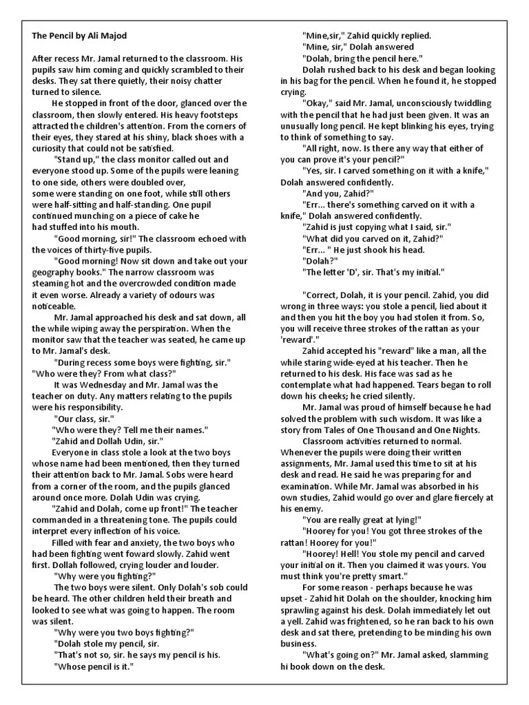 The Pencil By Ali Majod | PDF