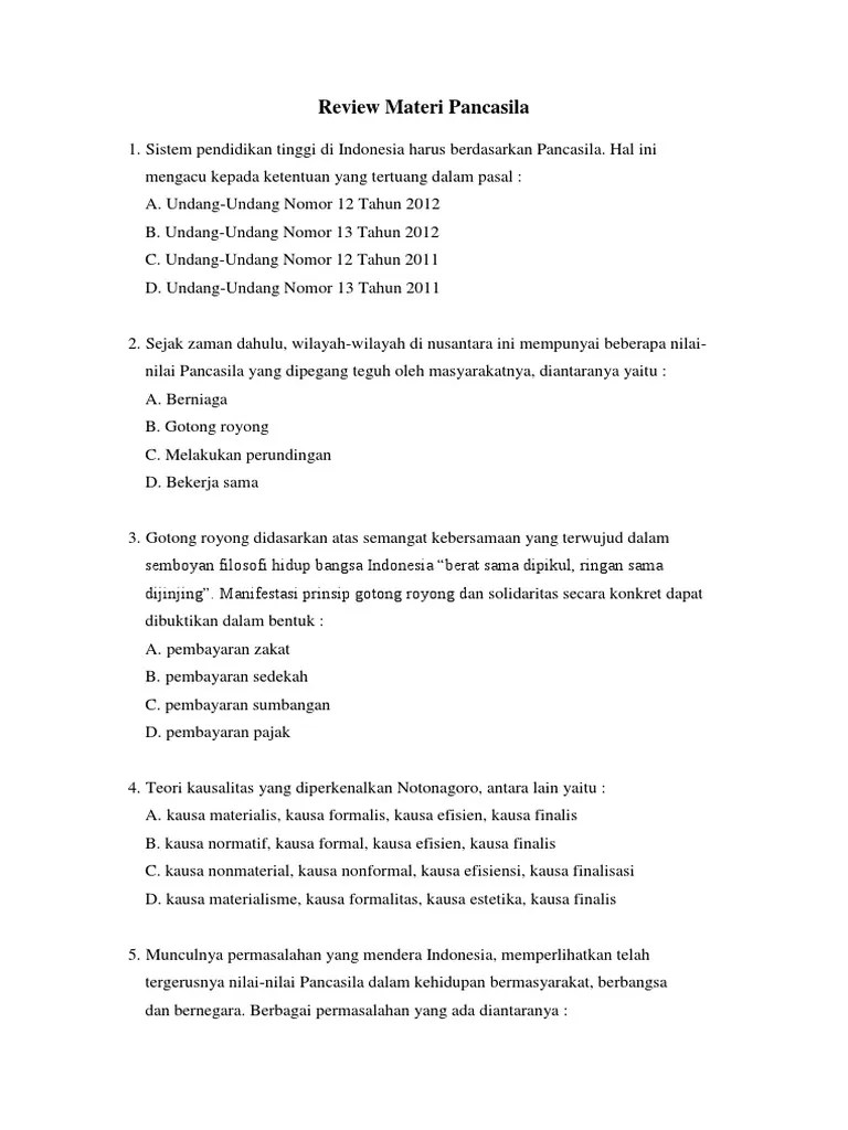 Review Materi Pancasila | PDF