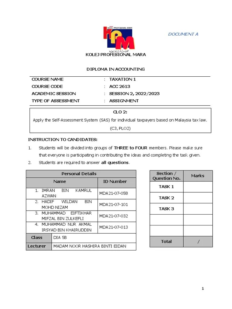 Taxation Assignment | PDF | Taxes | Employment