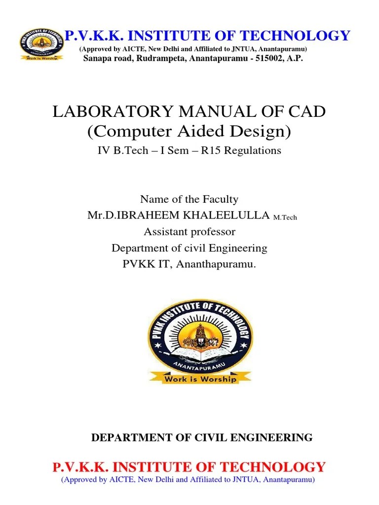 Laboratory Manual Of CAD | PDF | Cartesian Coordinate System | Structural Engineering